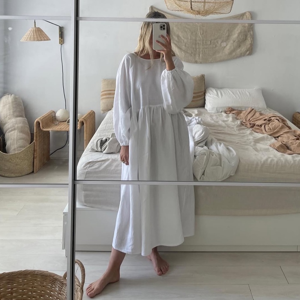 Boheme Goods Float Dress white gauze